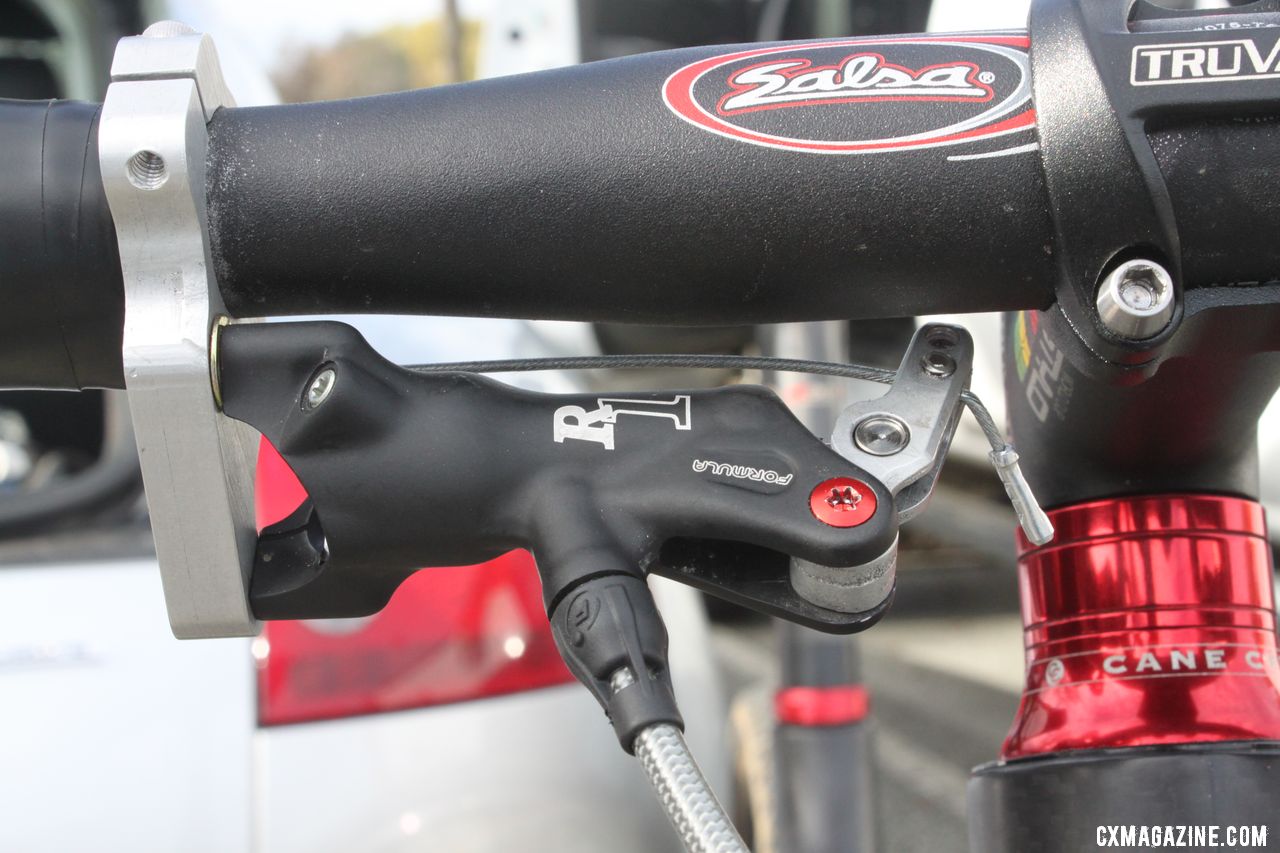 The R1 master cylinder mounted parallel to the handlebar.  Cyclocross Magazine