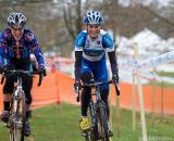 Katie Compton and Katerina Nash share a laugh before the Nommay World Cup. (From UCI Cyclocross World Cup 2009/2010, ? Balint Hamvas)