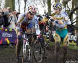 Fidea Teammates Zdenek Stybar and Bart Wellens make their way through the mud in Roubaix. (From UCI Cyclocross World Cup 2009/2010, ? Balint Hamvas)