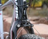 The CNC'ed cable hanger is integrated into the all carbon fork. © Cyclocross Magazine