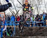 Alex Ryan entertains the crowd in the middle of the Elite Men race at the 2014 Cyclocross Nationals in Boulder, CO