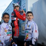 Eric Emsky treats race day like a pro, signs autographs for some young fans like a pro. Photo by Joe Sales