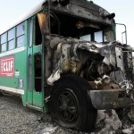 Clif Bar Cyclocross Team Bus destroyed in Boulder fires. by Ben Turner