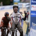 Zach McDonald sprints at the Roubaix World Cup, Photo by Joe Sales