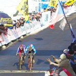 Czech Paprstka pips France's Alaphilippe at the line to win the Junior World title. © Joe Sales Czech Paprstka pips France's Alaphilippe at the line to win the Junior World title. © Joe Sales