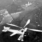 Undated historical photo: Aviation pioneer Harold Pitcairn flying a Cierva C8W “autogiro” above the site of this weekend’s WhirlyBird ‘Cross. Undated historical photo: Aviation pioneer Harold Pitcairn flying a Cierva C8W “autogiro” above the site of this weekend’s WhirlyBird ‘Cross.