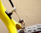 The Ibis Hakkalugi handjob cable hanger shows this is not just any other carbon cyclocross bike. © Cyclocross Magazine