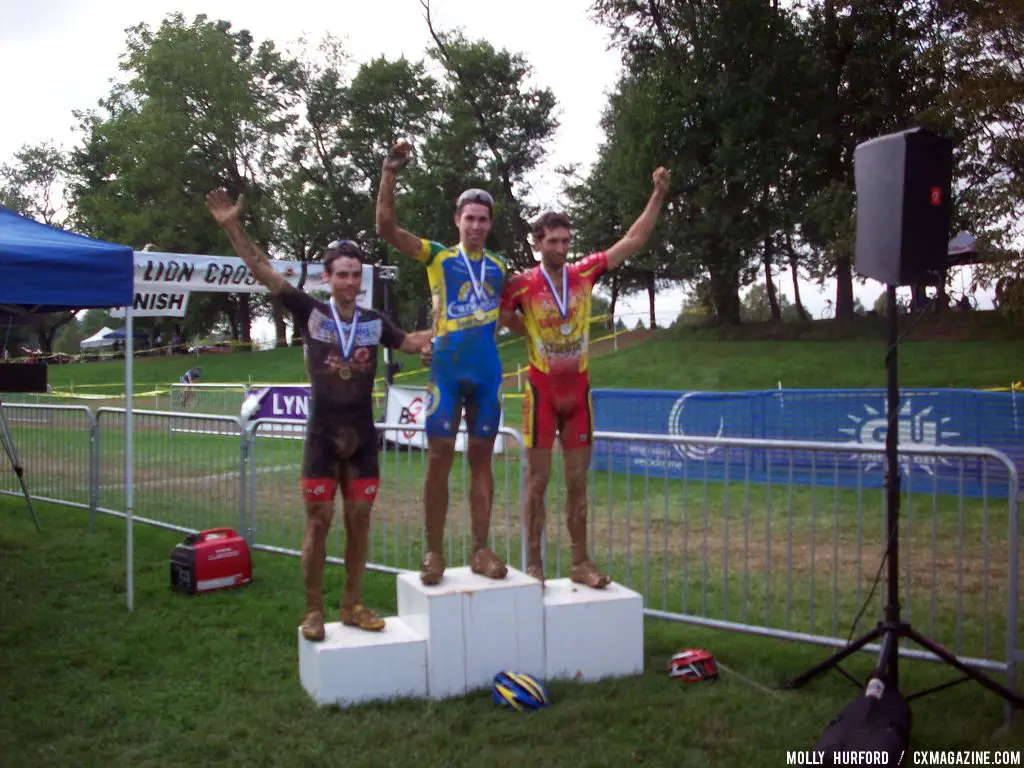 Van Den Bosch, Field and Lindine on the podium Day 2 of Nittany Lions Cyclocross.