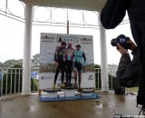 Johnson, Powers and Berden crowd onto the top spot on the podium at Gloucester Day 2. Cyclocross Magazine