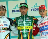 The podium with (from L. to R. ): Niels Albert, Sven Nys and Kevin Pauwels. © Bart Hazen
