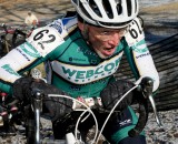 John Elgart after the barrier section during the first lap of the Mens 65-69 race. ©Steve Anderson