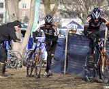 Teammates Brandon Dwight and Pete Webber took one-two in the Masters 40-44. ©Cyclocross Magazine Teammates Brandon Dwight and Pete Webber took one-two in the Masters 40-44. ©Cyclocross Magazine
