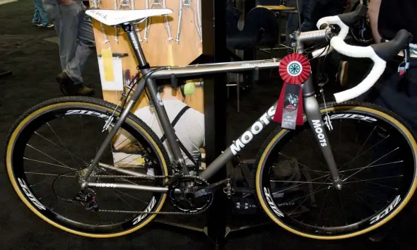 The Moots PsychloX RSL along with the entry from Six Eleven Bicycle Co. shared this year's best cyclocros bike award.  Kevin White
