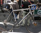 Caletti displayed two cyclocross bikes, one "standard" steel and one disc and Di2-equipped titanium piece at NAHBS 2012. ©Cyclocross Magazine Caletti displayed two cyclocross bikes, one "standard" steel and one disc and Di2-equipped titanium piece at NAHBS 2012. ©Cyclocross Magazine