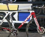 Look's new carbon disc brake-only X-85 cyclocross frameset is in production. As shown at Sea Otter 2012. ©Cyclocross Magazine Look's new carbon disc brake-only X-85 cyclocross frameset is in production. As shown at Sea Otter 2012. ©Cyclocross Magazine