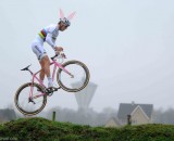 Zdenek Stybar and his pink Specialized Crux ... we're wondering if he's heading out to go hide eggs for an Easter Egg Hunt. ©Specialized Zdenek Stybar and his pink Specialized Crux ... we're wondering if he's heading out to go hide eggs for an Easter Egg Hunt. ©Specialized