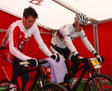 Todd Wells warming up pre-race. Christine Vardaros Todd Wells warming up pre-race. Christine Vardaros