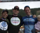 The Men's podium featured three three-time national champions. 2012 Raleigh Midsummer Night Cyclocross Race. @Cyclocross Magazine The Men's podium featured three three-time national champions. 2012 Raleigh Midsummer Night Cyclocross Race. @Cyclocross Magazine