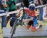 A junior racer practicing his JOEY barrier move (credit Janet Hill)