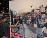 The Specialized S-Works Crux and life-sized Stybar poster captured plenty of attention at Interbike 2012. ©Cyclocross Magazine The Specialized S-Works Crux and life-sized Stybar poster captured plenty of attention at Interbike 2012. ©Cyclocross Magazine