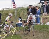 Laura Murray and Katrina Dowidchuk battle it out on course. Dennis Smith
