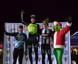 Berden, Driscoll, McDonald and the Grinch top the podium Day 1 of Jingle Cross. © Elisabeth Reinkordt