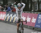 Katie Compton was overjoyed with her win today © Bart Hazen