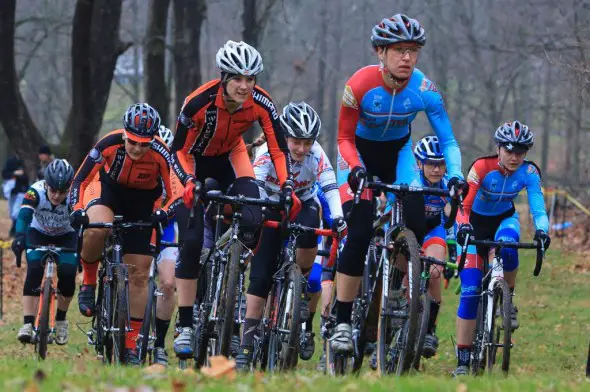 John, Bryan, Arnold and Meek lead the women's start. © Kent Baumgardt John, Bryan, Arnold and Meek lead the women's start. © Kent Baumgardt
