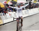 Katie Compton, shown here at Koksijde, won again today at Roubaix.  © Bart Hazen