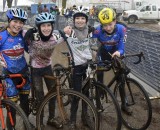 Tough, all-out racing turns to smiles after the Junior Women 13-14 race. ©Cyclocross Magazine Tough, all-out racing turns to smiles after the Junior Women 13-14 race. ©Cyclocross Magazine
