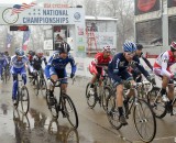 Don Myrah (Ibis - BuyCell.com) following Jon Cariveau (Moots) at the start of the Masters 45-49 National Championship Race. © Cyclocross Magazine Don Myrah (Ibis - BuyCell.com) following Jon Cariveau (Moots) at the start of the Masters 45-49 National Championship Race. © Cyclocross Magazine