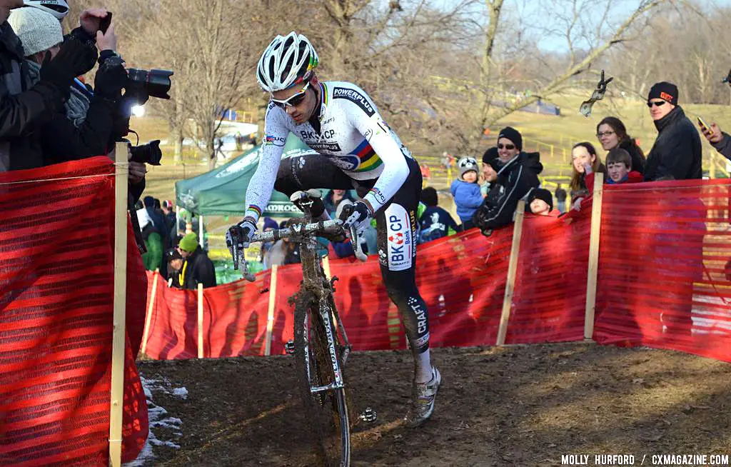 Photo: We wish we’d had a handle on some Flemish cheers when Niels Albert took an early lead and never looked back at Kings CX.  Cyclocross Magazine.