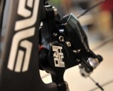 Debuting the new TRP duel hydraulic/mechanical disc brakes. © Jesse Pisel Debuting the new TRP duel hydraulic/mechanical disc brakes. © Jesse Pisel