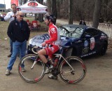 Race winner (right) Justin Lindine talking with P2A co-organizer Tim Farrar (left) after his first win. Race winner (right) Justin Lindine talking with P2A co-organizer Tim Farrar (left) after his first win.