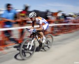 Marianne Vos in full time trial mode after her blistering attack with two to go. © Cyclocross Magazine Marianne Vos in full time trial mode after her blistering attack with two to go. © Cyclocross Magazine