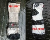 Pre-spray and post-spray socks. © Cyclocross Magazine