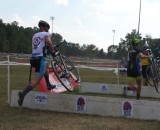 B's men go over the barriers. © Neil Schrimer