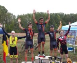 Men's elite podium at Tacchino CX. © Neil Schirmer