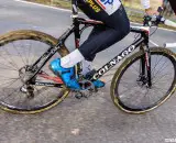 Niels Ablert with Shimano R785 hydraulic disc brakes at the 2013 Koppenbergcross. © Cyclocross Magazine