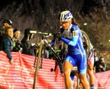 Nash heading to first place on Friday night at Jingle Cross. © Michael McColgan