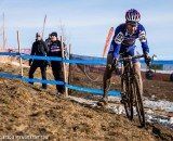 Kramer finding his footing on the off-camber on his way to the win. © Matt Lasala