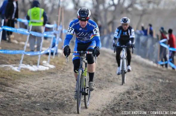 Don Myrah leading Tim Faia - 2014 Masters 45-49 Cyclocross National Championships. © Steve Anderson