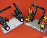 Box Components and Promax both offer mini V-brakes that work well on a cx bike, but some may want shorter pads for more fork leg clearance. © Cyclocross Magazine
