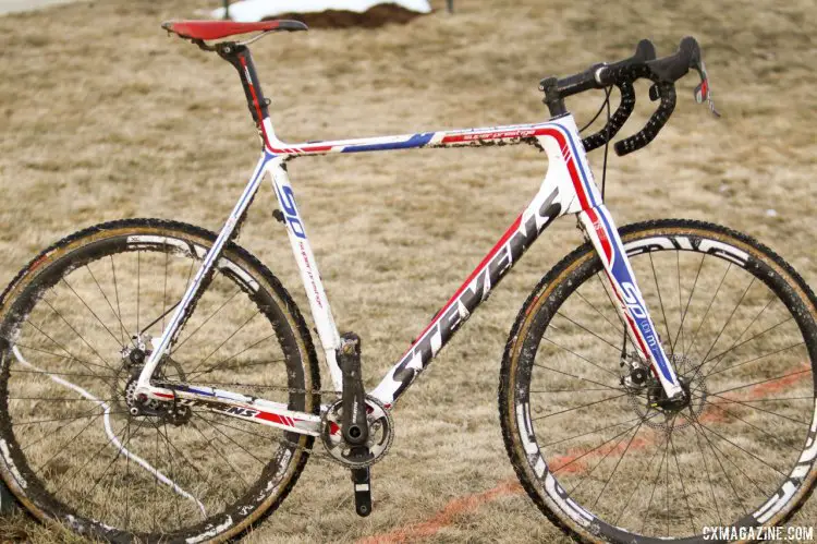 Brady Kappius' singlespeed Stevens from the 2014 Cyclocross National Championships. © Cyclocross Magazine