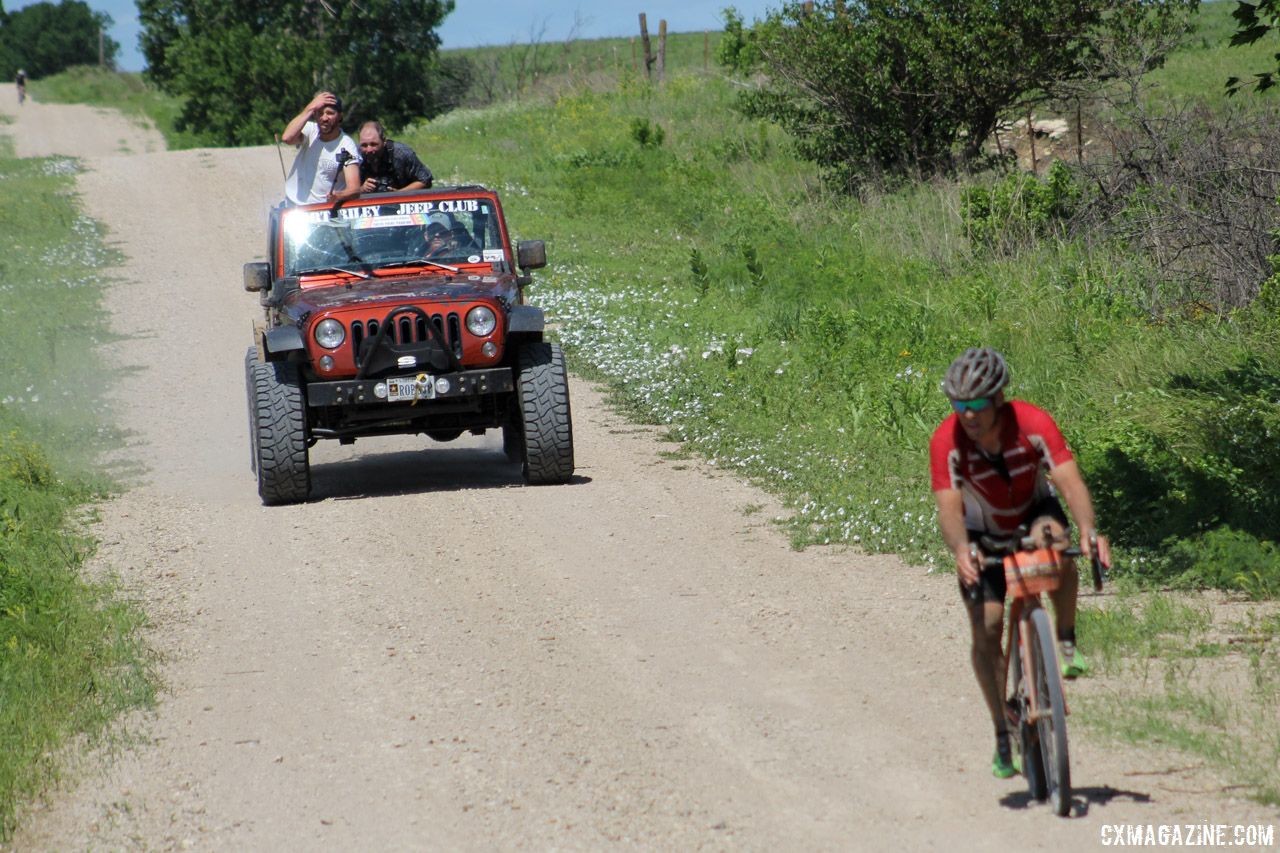All riders will get their time on camera, not just the leaders. 2018 Dirty Kanza 200. © Z. Schuster / Cyclocross Magazine