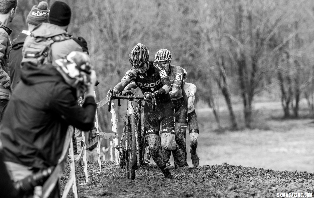 Drew Dillman had a strong ride and comeback year to finish fourth. Elite Men. 2018 Cyclocross National Championships, Louisville, KY. © A. Yee / Cyclocross Magazine