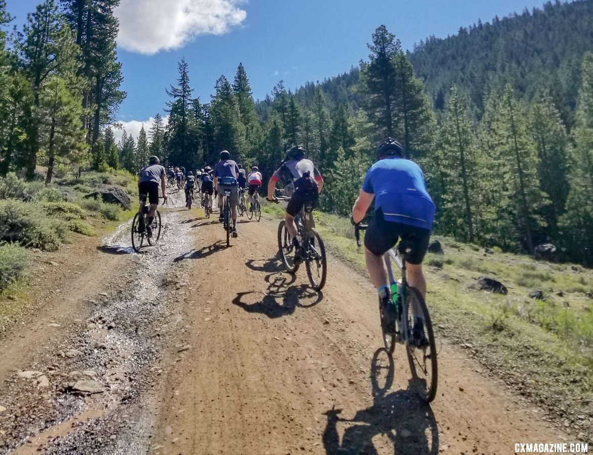 The first climb stretched nearly 10 iles long and was Katerina Nash's launching pad. 2019 Lost and Found gravel race. © A. Yee / Cyclocross Magazine