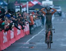 Ryan Trebon (Kona) celebrates his hard earned win.