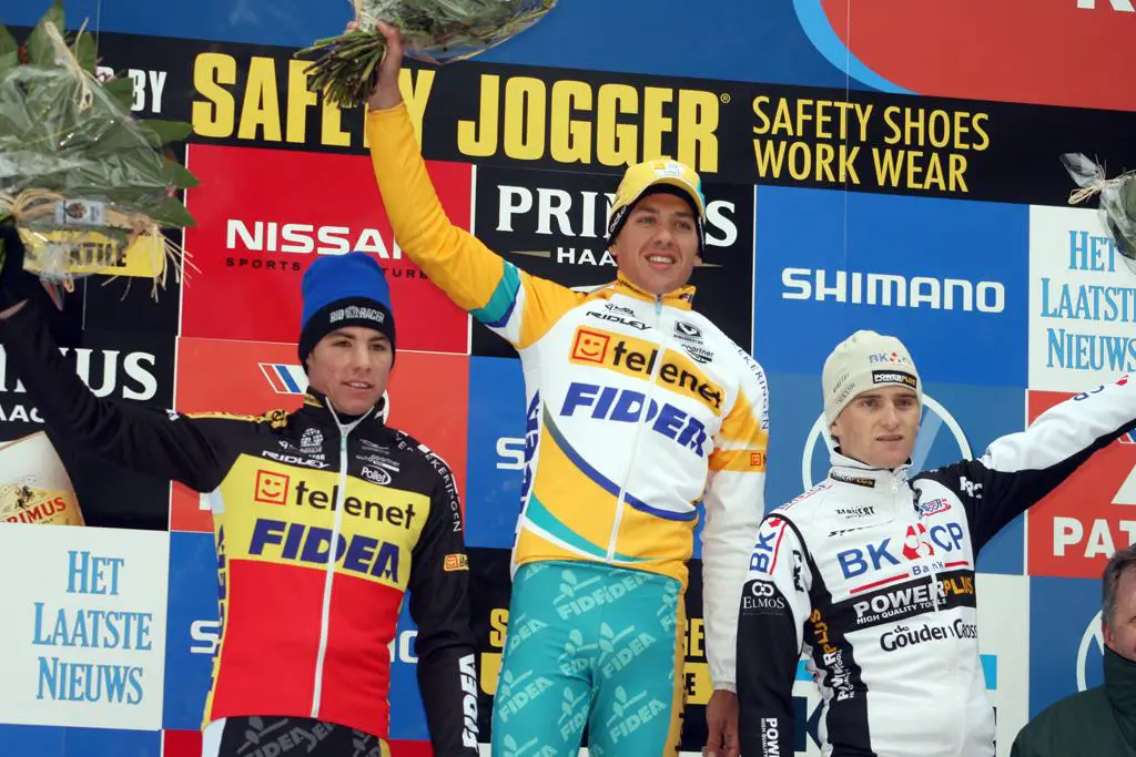 the U23 Podium - 1) Meeusen, 2) Baestaens, 3) Aernouts. Kalmthout