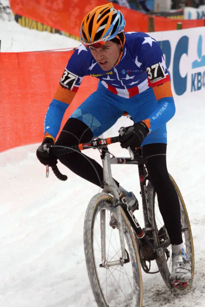 Danny Summerhill (Felt-Holowesko Partners-Garmin) rode inside the top ten early in the race -  Kalmthout 2009 Cyclocross World Cup. ? Bart Hazen